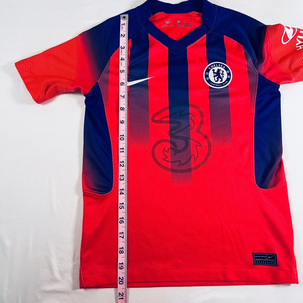 Nike Chelsea FC 2020-21 Third Jersey Kids Small Red Blue Soccer Shirt CV8214-609 - Picture 5 of 5